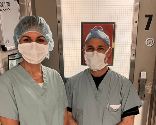 Dr V and Cynthia in surgery